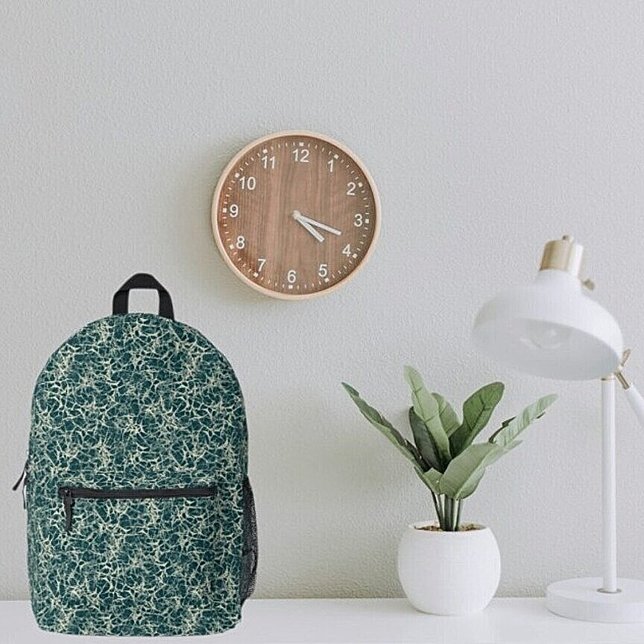 Networking Neurons on Teal - seamless pattern. Printed Backpack (Creator Uploaded)