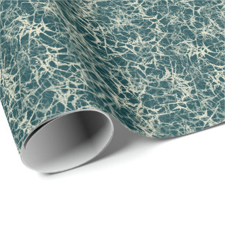 Networking Neurons on Teal - seamless pattern.  Wrapping Paper