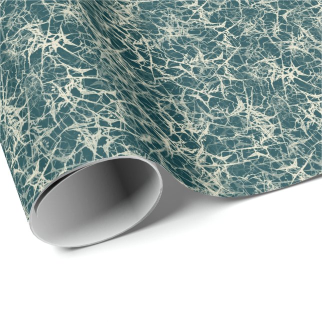 Networking Neurons on Teal - seamless pattern.  Wrapping Paper (Roll Corner)
