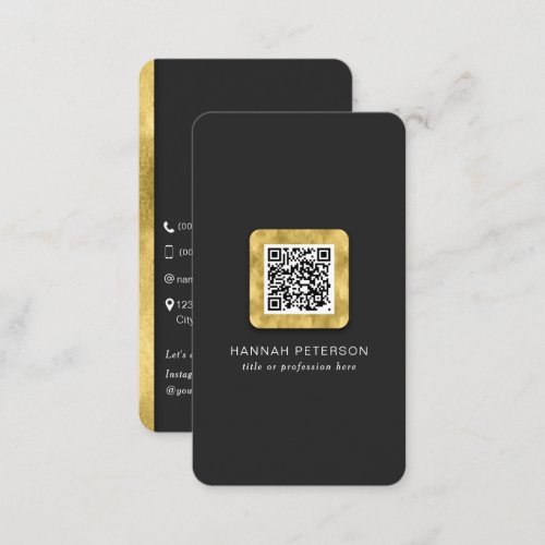 Networking QR code modern trendy gold professional Business Card