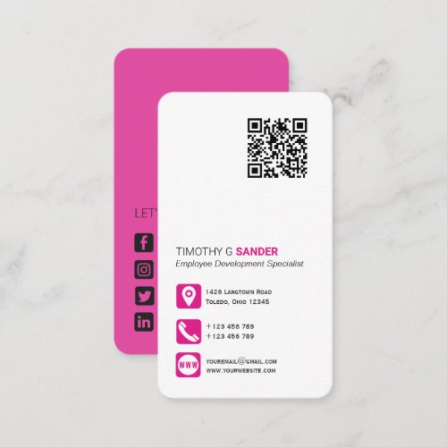 Networking QR code simple social media terracotta  Business Card