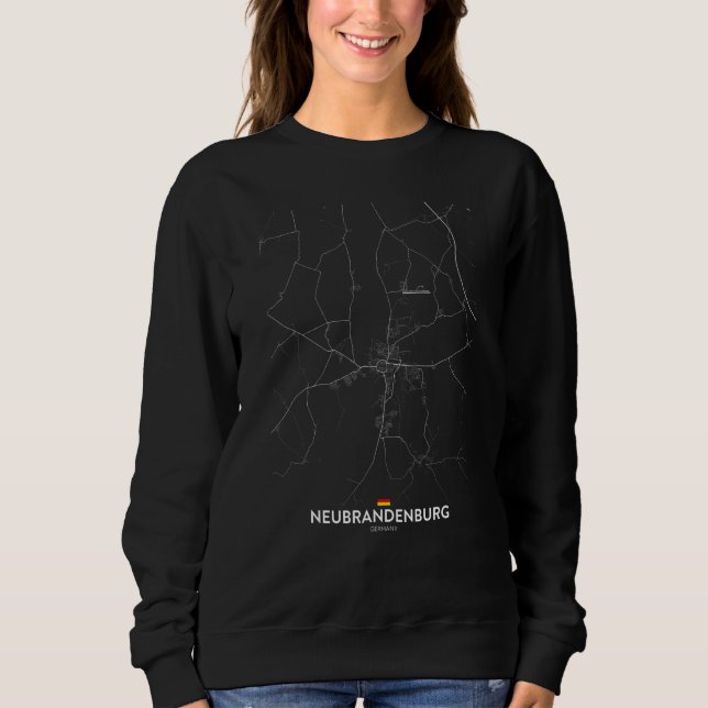 neubrandenburg germany City map Travel souvenir ho Sweatshirt (Front)