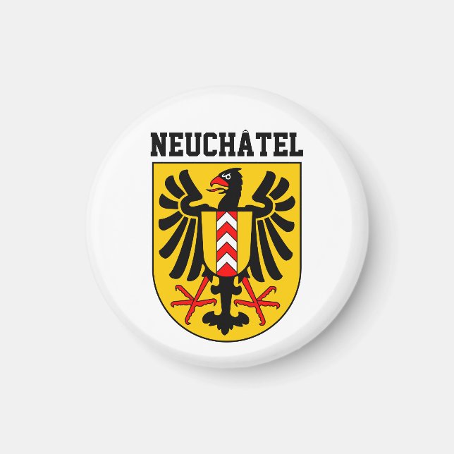 Neuchâtel coat of arms, Switzerland Keychain Magnet (Front)