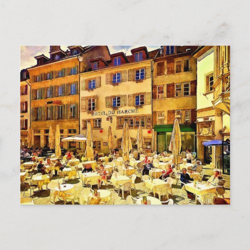 Neuchtel Switzerland Art Postcard