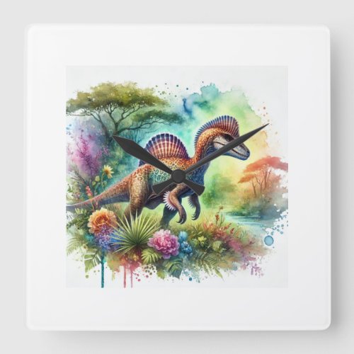 Neuquensaurus painting 200624AREF105 _ Watercolor Square Wall Clock