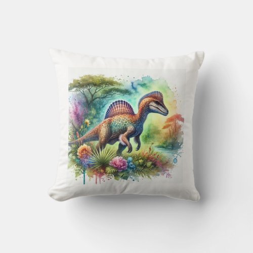 Neuquensaurus painting 200624AREF105 _ Watercolor Throw Pillow