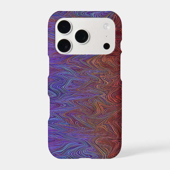 "Neural Firestorm" Abstract” Red Blue Iphone Case (Back)