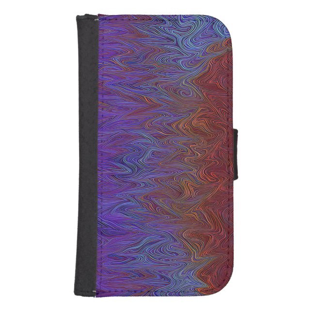 "Neural Firestorm" Abstract” Red Blue Samsung Galaxy Wallet Case (Front)