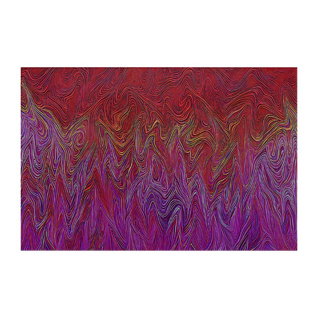 "Neural Firestorm" Abstract” Red Purple Acrylic Print (Front)