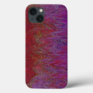 "Neural Firestorm" Abstract” Red Purple iPhone 13 Case