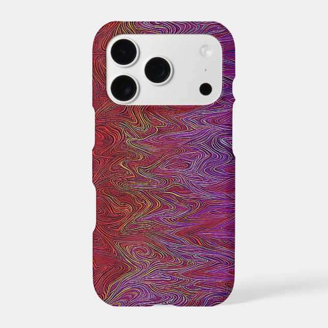 "Neural Firestorm" Abstract” Red Purple Iphone Case (Back)