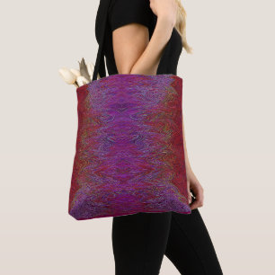 "Neural Firestorm" Abstract” Red Purple Tote Bag