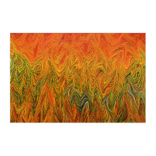 "Neural Firestorm" Abstract Yellow Orange Acrylic Print