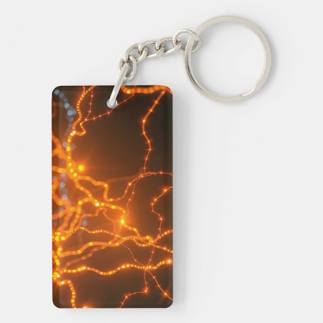 Neural Glow: Electric Pathways of Light Keychain (Back)