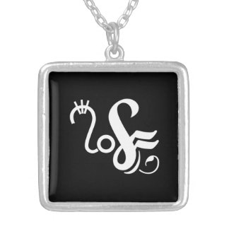 Neural Glyph Silver Plated Necklace