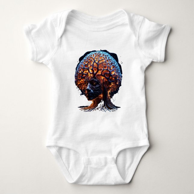 "Neural Harmony: A Vision of Clarity and Growth" Baby Bodysuit (Front)