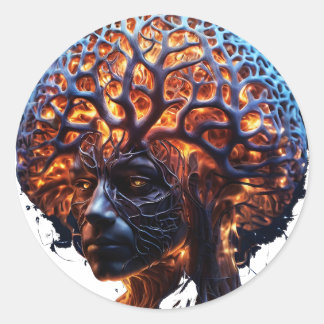 "Neural Harmony: A Vision of Clarity and Growth" Classic Round Sticker
