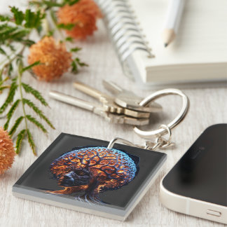 "Neural Harmony: A Vision of Clarity and Growth" Keychain