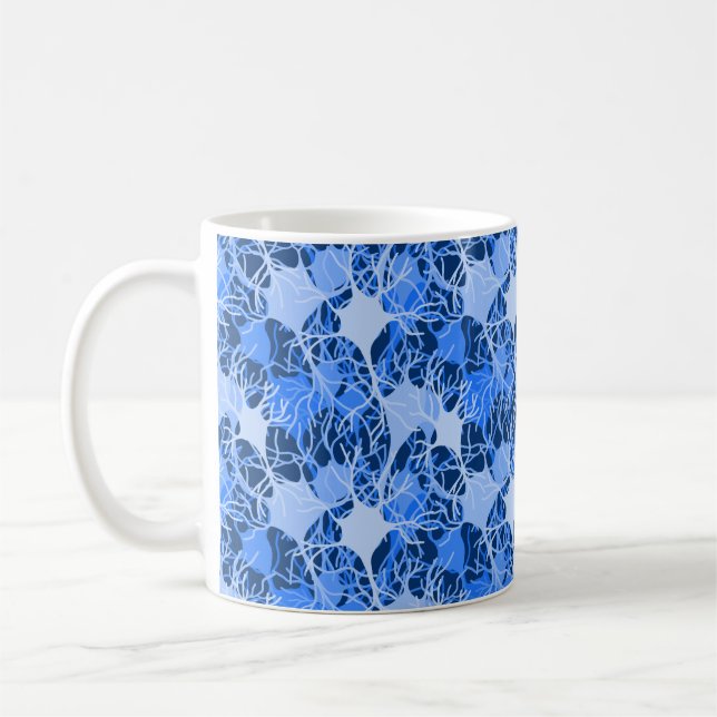 Neural Network Blue Neurons Coffee Mug (Left)