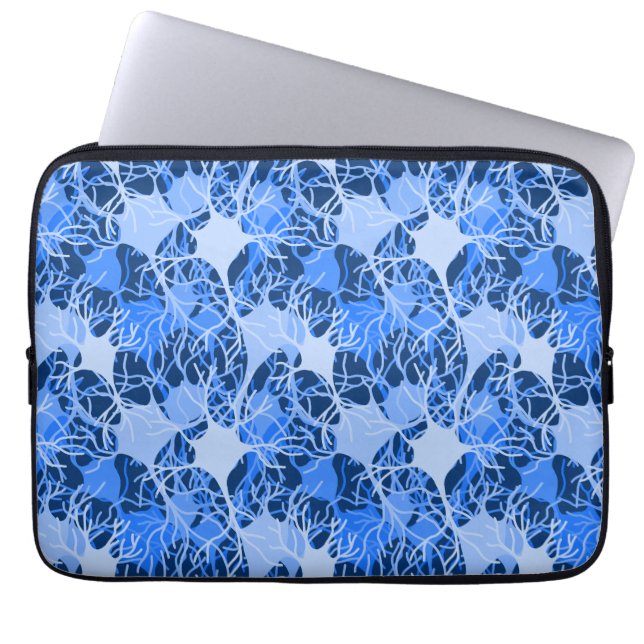 Neural Network Blue Neurons Laptop Sleeve (Front)