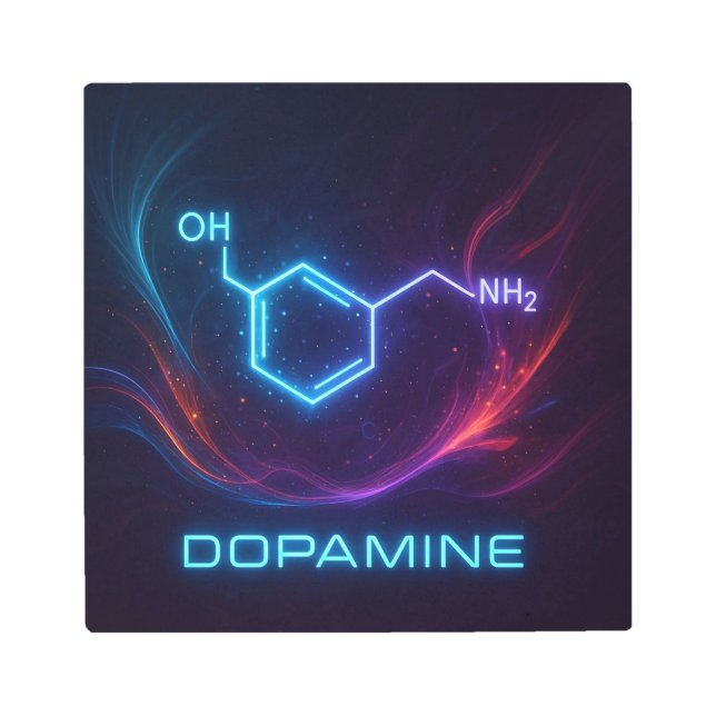 Neural Spark – Dopamine Molecular Art in Tech Noir (Front)