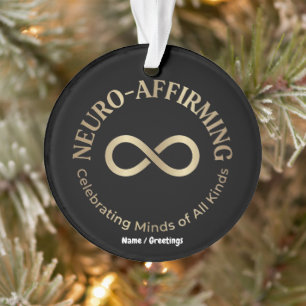 Neuro Affirming Rainbow Infinity Art Neurodiverse Ornament