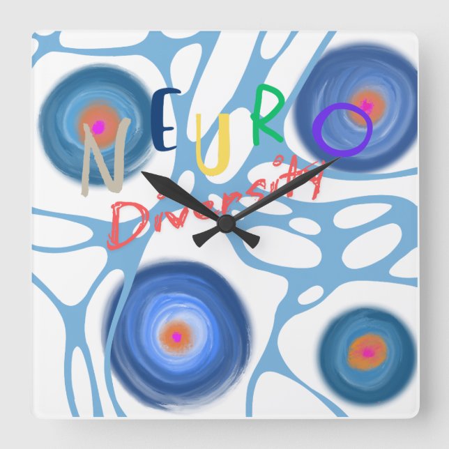 Neuro Autism Aspergers Sensory  Square Wall Clock (Front)