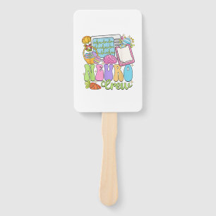 Neuro Crew Happy Easter Day Hoppy Neurology Nurse  Hand Fan