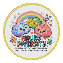 Neuro Diversity funny iron on patch