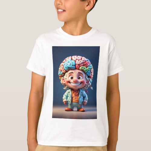 Neuro_Hat Boy 3D Brain Neuron Inspired Logo T_Shirt