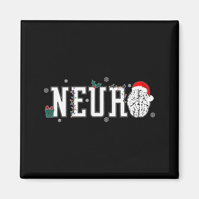 Neuro Nurse Brain Santa Hat Neuroscience Nursing C Magnet (Front)