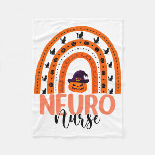 Neuro Nurse Rainbow Halloween Costume Neuroscience Fleece Blanket