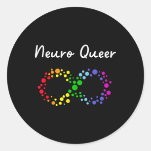 Neuro Queer! Lgbtq Gay Pride! Neurodiverse Autisti Classic Round Sticker