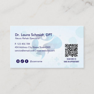 Neuro Rehab Business Minimalist White Business Card