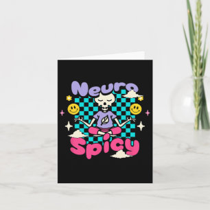 Neuro Spicy Adhd Autism Awareness Retro Groovy Ske Card