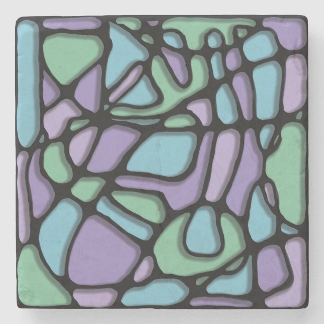 Neuroart Stained Glass Stone Coaster (Front)
