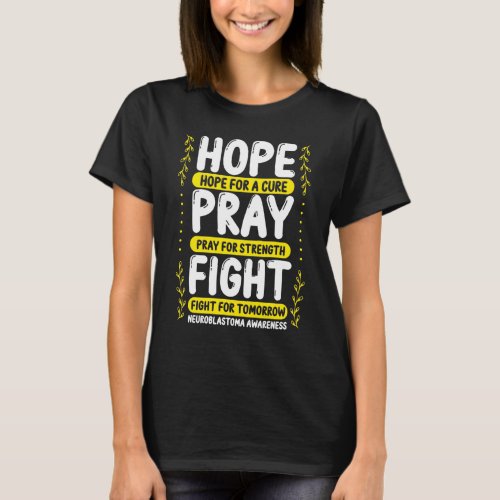 Neuroblastoma Awareness Hope Yellow Ribbon Cancer T_Shirt
