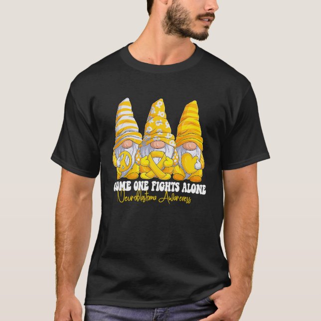 Neuroblastoma Awareness Month Yellow Ribbon Gnomie T-Shirt (Front)