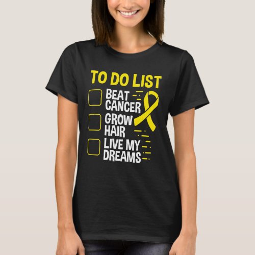 Neuroblastoma Awareness To Do List Yellow Ribbon T_Shirt