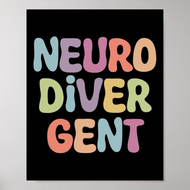 Neurodivergent Autism Autism Awareness Acceptance  Poster (Front)