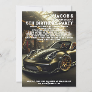 Neurodivergent Autistic Birthday Party Invitation