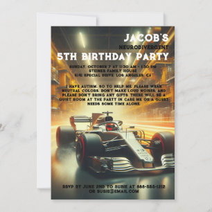 Neurodivergent Autistic Birthday Party Invitation