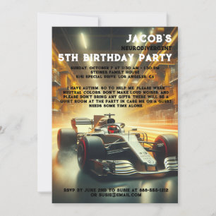 Neurodivergent Autistic Birthday Party Invitation