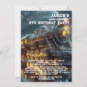 Neurodivergent Autistic Birthday Party Invitation