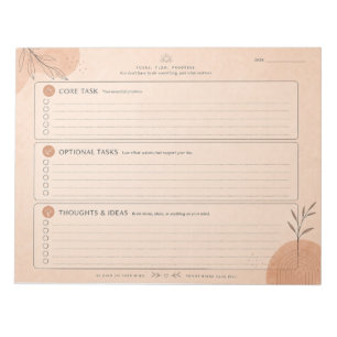 Neurodivergent Executive Dysfunction, Time, Focus Notepad