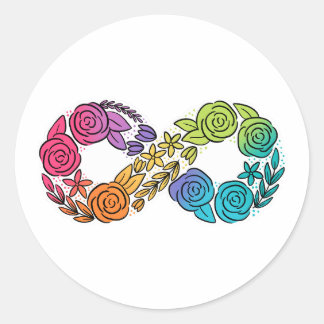 Neurodivergent infinity floral sign sticker
