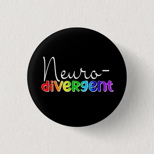 Neurodivergent | Neurodiversity Awareness Rainbow Button (Front)