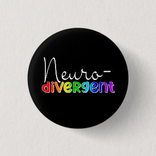 Neurodivergent Neurodiversity Awareness Rainbow Button