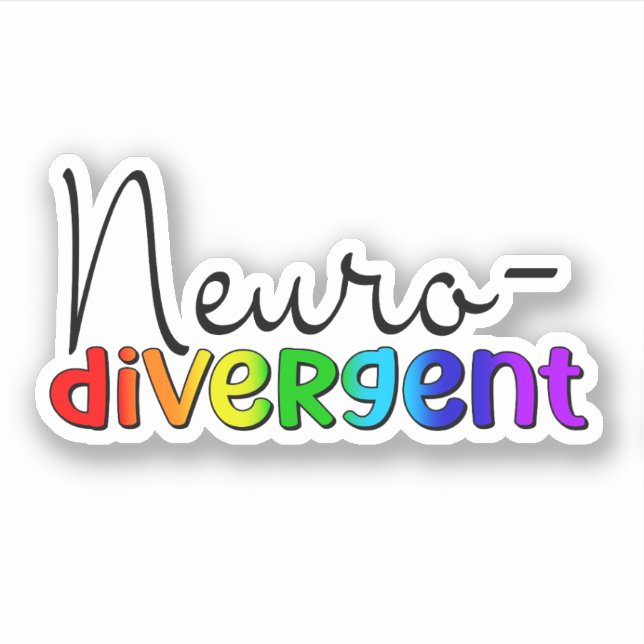 Neurodivergent | Neurodiversity Awareness Rainbow Sticker (Front)
