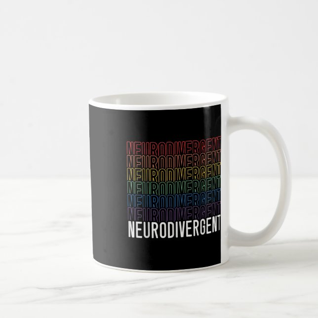 Neurodivergent Neurodiversity Rainbow Adhd Asd Coffee Mug (Right)